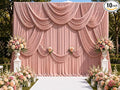 50ftx10ft Wrinkle Free Dusty Pink Backdrop Curtains for Parties, Silky Polyester Photo Backdrop Drapes 10 Panels 5x10ft Back Drop Cloth for Wedding Birthday Baby Shower Photography Background by ENJOYYOURPARTY