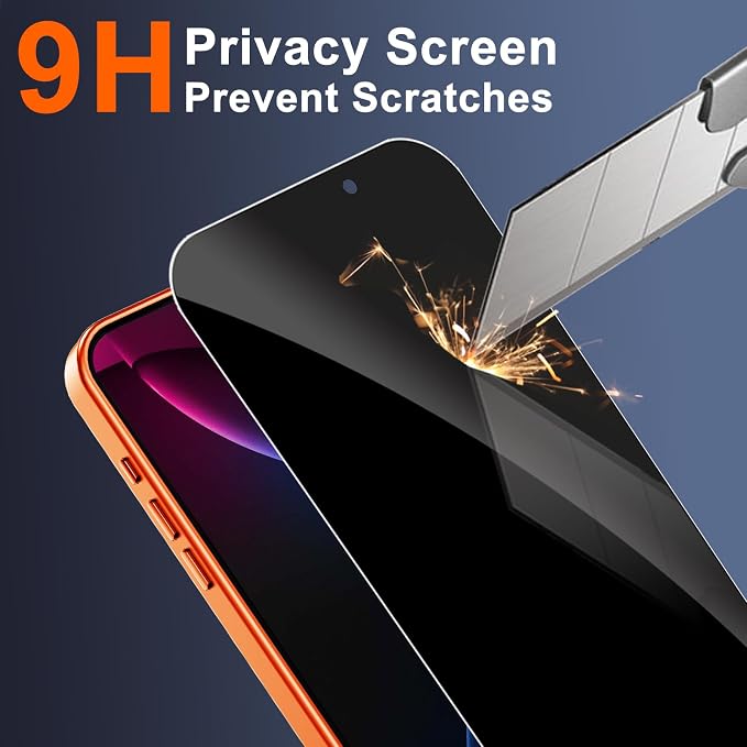 for iPhone 17 Pro Case with Privacy Screen Protector, Orange | Full Camera Protection, Compatible with MagSafe, Magnetic Translucent Matte Shockproof Phone Cover for iPhone 17 Pro - Image 8