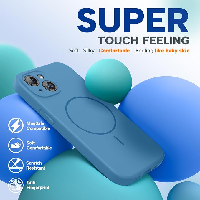 miracase Compatible with iPhone 15 Case, [Soft Anti-Scratch Microfiber Lining], Liquid Silicone Case Gel Rubber Shockproof Drop Protection Phone Case for iPhone 15, Capri Blue - Image 8