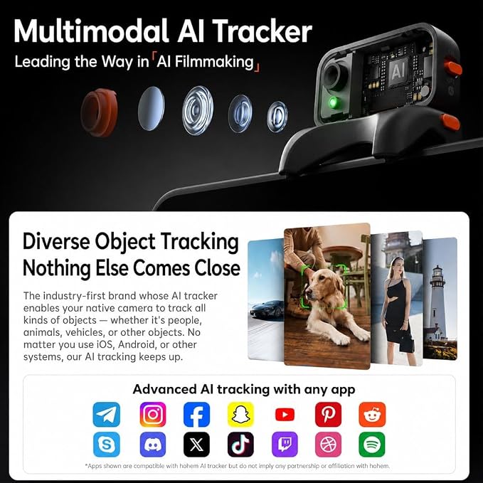 hohem iSteady V3 Ultra Gimbal Stabilizer for iPhone Gimbal with AI Tracking | Bi-Fill Light Built-in Extendable Rod & Tripod,Detachable Remote Control,Stabilizer for Video Recording (Black) - Image 3