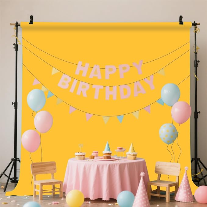 Yellow Photo Backdrop for Photoshoot Background Photography 10x10ft | Polyester, Portrait Studio Photographic, Streaming Video Shooting - Image 2