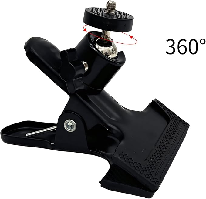 Universal Clamp Mount Phone and Camera Holder, Black, 2Pack | Adjustable Spring Clip Stand, Camera Bracket - Image 4