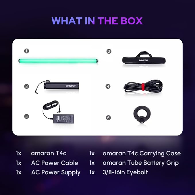 Aputure Amaran T4C 40W RGBWW LED Tube Light,APP/DMX Control,47.2Inch/120cm | Stick Light,2500-7500K CCT,Rechargeable Battery,15 Lighting FX,for Video,Photo,Vlogging,YouTube,Live Streaming - Image 9