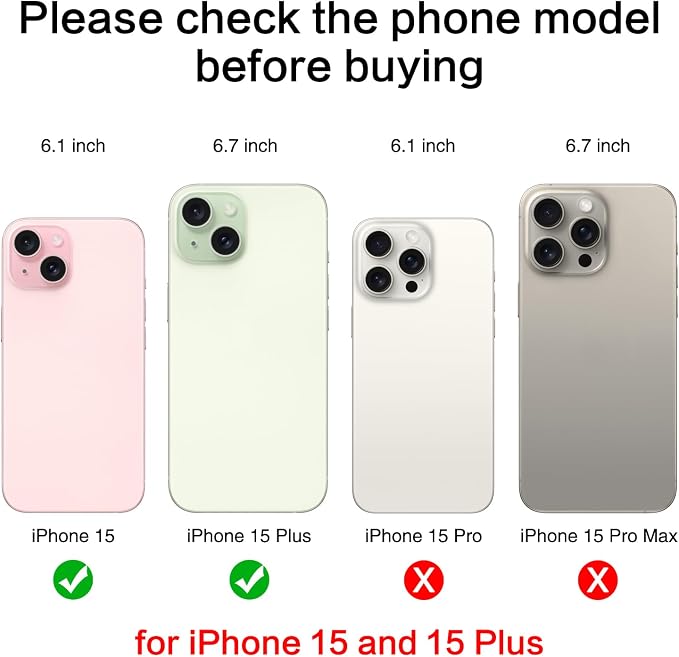 2PCS ASDAWN Back Rear Camera Lens Glass Replacement for iPhone 15 6.1-inch and 15 Plus 6.7-inch with Pre-Installed Adhesive, Back Lens Glass with Installation Manual + Repair Tool Set - Image 2