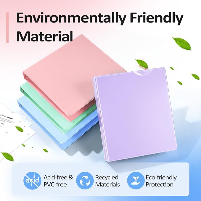 BinderX 3 Ring Binder 2 Inch, 2" Clear View Binder, Light Green, Letter /A4 | Extra Durable, PVC-Free, Customizable, Interior Pockets, 450-Sheet Capacity, Eco-Friendly, Reinforced Hinge, School, Office - Image 2