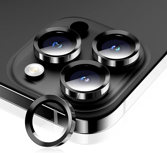 Camera Lens Protector for iPhone 17 Pro Max/17 Pro- Black | 9H Tempered Glass, Metal Individual Camera Cover, Accessories, Anti-drop, Case Friendly, HD Clear, Anti-Scratch by WumigooProducts