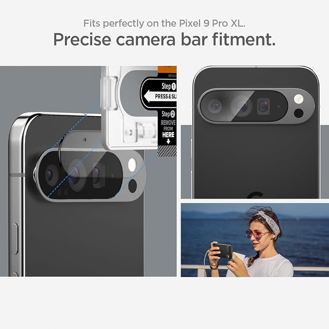 Spigen Glas.tR EZ FIT Optik Camera Lens Protector for Pixel 9 Pro XL | GlasTR EZ Fit Optik, 9H+ Tempered glass, Scratch resistant, Original photo quality, Auto-align tray, Case-friendly, 2Pack - Image 6