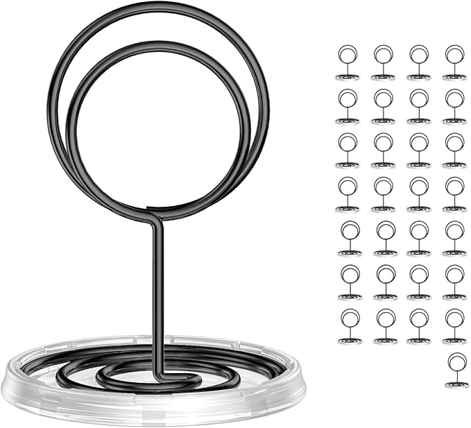30Pcs Table Number Holders with Base, Place Card Holders, Wire Picture Holders, Small Table Card Holders, Photo Holders for Centerpieces, Wedding Reception, Party, Birthday (Gold) (Black, Normal) by Unknown