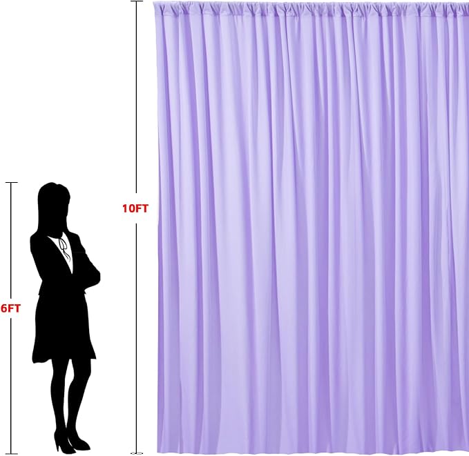 10x10ft Wrinkle Free Lavender Backdrop Curtain for Parties Soft Fabric Drapes Wedding Curtain Backdrop for Birthday Party Decorations Background for Photography 5x10ft,2 Panels - Image 6