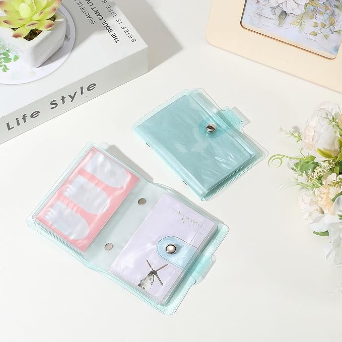 2 Pack 3x4in Instax Mini Photo Album Polaroid Picture Holder Book 36 Pockets PVC Rectangle Pale Turquoise Small Wallet Album Holder for 3 Inch Pictures Photos Photocard Holder Storage - Image 3