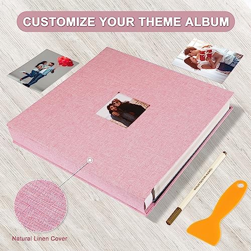 Photo Album Self Adhesive Pages Scrapbook 13.2x12.8 Pink 120 Pages - Image 4