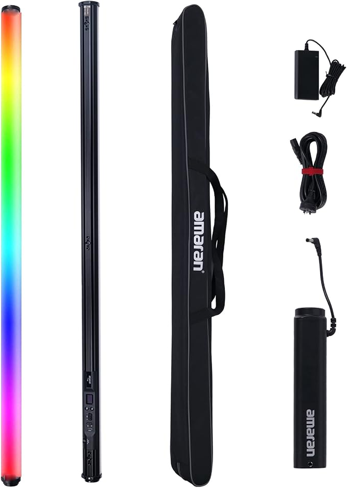Aputure Amaran T4C 40W RGBWW LED Tube Light,APP/DMX Control,47.2Inch/120cm | Stick Light,2500-7500K CCT,Rechargeable Battery,15 Lighting FX,for Video,Photo,Vlogging,YouTube,Live Streaming by Aputure