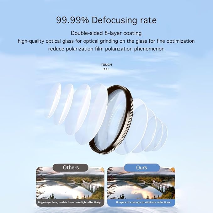 52mm Clip-On CPL Phone Camera Lens Filter, Polarizer Circular Filter, Ultra Slim Multi- Coated CPL Filter Compatible with iPhone 17/16/15/14/13 Samsung - Image 7