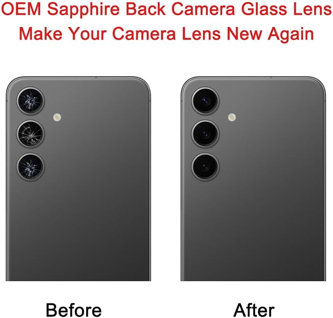 2 Sets Rear Back Camera Lens Glass Replacement for Samsung Galaxy S24+ Plus 6.7-inches with pre-Installed Adhesive and Reparing Toolkit - Image 5