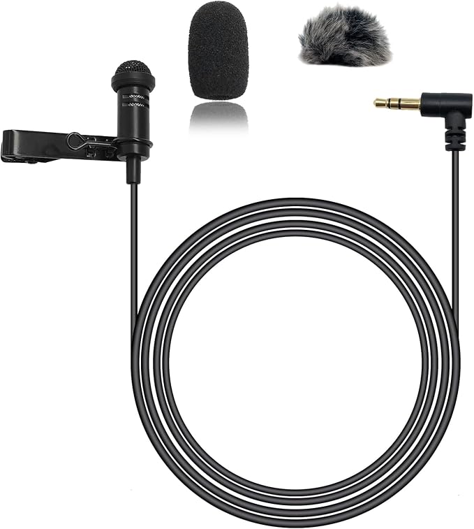 Lavalier Lapel Microphone Omidirectional Condenser Microphone for DJI Mic 2,Mic for Rode Wireless GO 2 / II Transmitters(Standard 3.5mm TRS Plug for DJI and for Rode) by NewTH