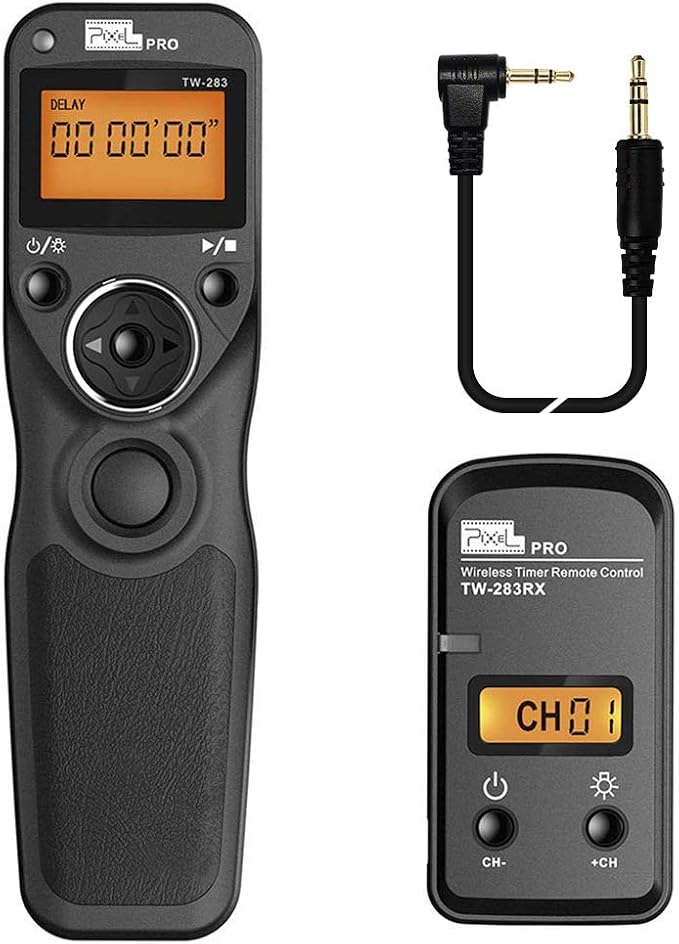 Pixel TW-283 E3 Wireless Shutter Release Remote Control Compatible for Canon Eos R10 R8 R7 R6 R6M3 R6M2 RP XT XTi XS XSi T1i T2i T3 T3i T4i T5 T5i T6i T7i T8i 1300D 1100D 1000D 550D 500D 450D 90D by Pixel