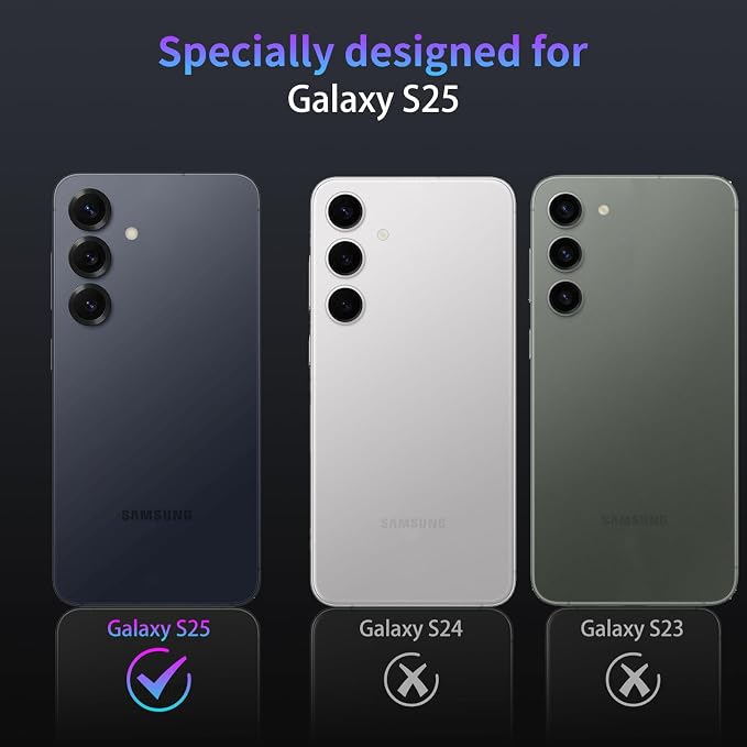 Camera Lens Protector for Samsung Galaxy S25,1 Pack | Tempered Metal Glass Camera Cover, HD Clear Anti-Scratch Lens Screen Protector Film,Case Friendly,Colorful Titanium - Image 2