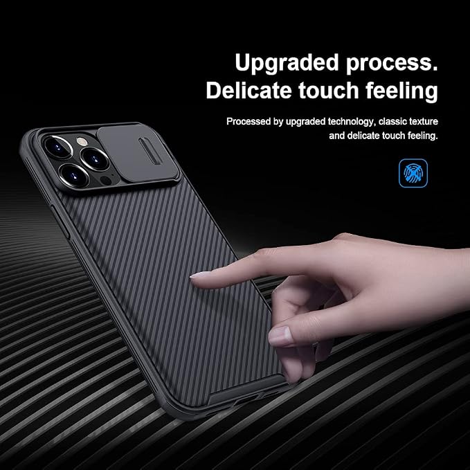 Mangix for iPhone 13 Pro Case with Camera Cover,Slim Fit Thin Polycarbonate Protective Shockproof Cover with Slide Camera Cover, Upgraded Case for Apple iPhone 13 Pro (Black) - Image 3
