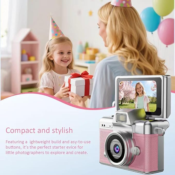 Mini Keychain Digital Camera Retro Mini Digital Video Camera Small bodycam 1080P FHD Recording with 0.96" IPS Screen with 6 Retro Filters AVI Format-Ideal for Phone Transfer (Blue, 64G) - Image 4