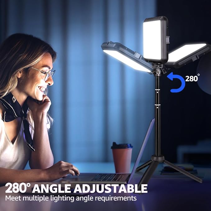 NiceVeedi LED Photography Lighting Kit, 2-Pack 8” Portable Video Light with 29" Adjustable Tripod Stand, 2800K-6500K Dimmable Softlight Studio Light for Zoom, Game Streaming, YouTube - Image 7