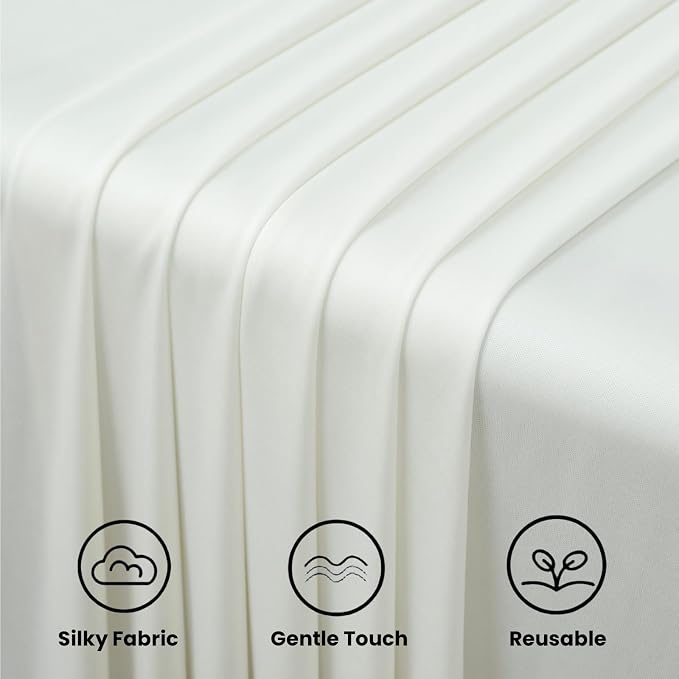10 ft x 8 ft Wrinkle Free Ivory Backdrop Curtain for Wedding Parties, Polyester Ivory Photo Backdrop Drapes 2 Panels 5x8ft for Baby Shower Photoshoot Engagement Birthday Party Photography Background - Image 7