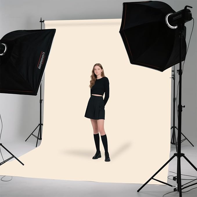Beige Photo Backdrop for Photoshoot Background Photography 5x7ft | Polyester, Portrait Product Real Estate Shoot, Wedding Family Decor - Image 4