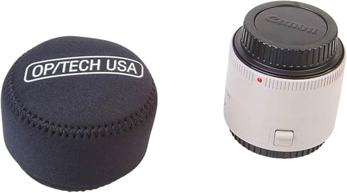 OP/TECH USA Fold-Over Neoprene Lens Pouch – Camera Lens Case for safe Lens Cover storage, Great for Photography & outdoor shoot, Keeps your Lens secure with No-Lose Lid-254 (Black) - Made in USA - Image 3