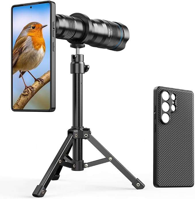 APEXEL 36x Telephoto Lens Compatible with Samsung Galaxy S26 Ultra | Photography for Travel, Birdwatching, Exploration | Kit with Sturdy Metal Tripod and Threaded Phone Case by Apexel