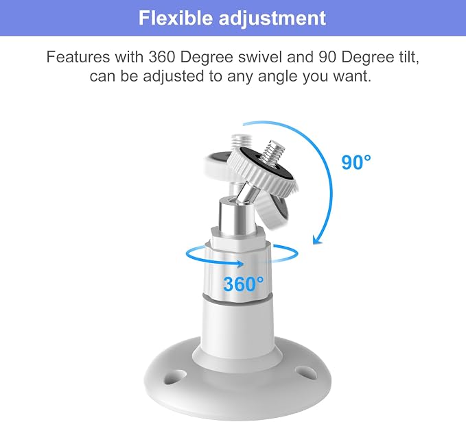 Blink Outdoor Wall Mount for Outdoor 4/2K+ Camera, Blink Sync Module Mount | Weatherproof Protective Cover, 360 Degree Adjustable Mount, Perfect View Angle for Blink Home Security System, White, 1 Pack - Image 5