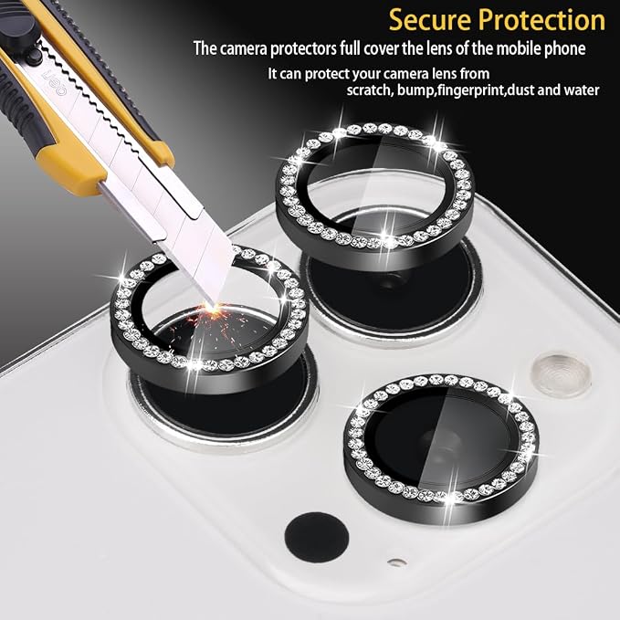 Camera Lens Protector for iPhone 16 Pro/16 Pro Max, Diamond Black | Tempered Glass, Auto-align Tray, Easy Installation, Case Friendly, Anti-Scratch, HD Clear, Ultra Slim - Image 2