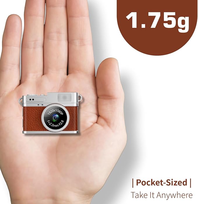 LKT 1080P Mini Keychain Camera with 32GB Card & OTG Adapter, Portable Pocket Digital Camera with Retro Filters & Screen, Tiny HD Camcorder for Phone Transfer, Travel, Kids, and Gifts - Image 6