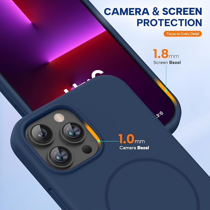 Miracase Magnetic for iPhone 15 Pro Case, Silicone, Soft Microfiber Lining - Image 4