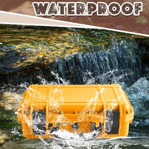 Relaxweex 8.5 x 6.5 x 3.7 Inch Hard Case, Grid Shell, Yellow - Image 5