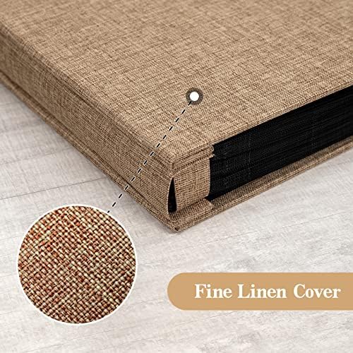 potricher Photo Album 4x6 Pictures, 200 Pockets, Linen Cover, Khaki - Image 6