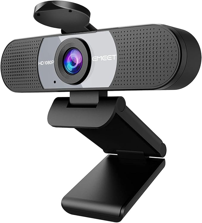 EMEET C960 1080P Webcam with Microphone, 2 Mics, 90° FOV, Computer Camera | Fixed Focus, Plug&Play for Zoom/Teams/Facetime/YouTube/Google Meet/Switch 2 Camera, Grey by EMEET