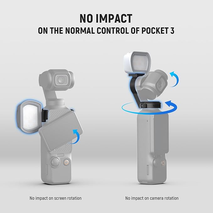 NEEWER Basics 2 Pack Magnetic Auxiliary Light Compatible with DJI OSMO Pocket 3 Gimbal Camera Creator Combo, USB C Rechargeable Mini LED Fill Light Attachment for Selfie Vlog Video Recording, M21 - Image 6