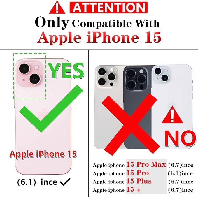 HNHYGETE for iPhone 15 Case with HD Screen Protector: [Military Grade 20ft. Drop Tested] Ring Shockproof Protective Phone Case for - iPhone 15 Purple - Image 2