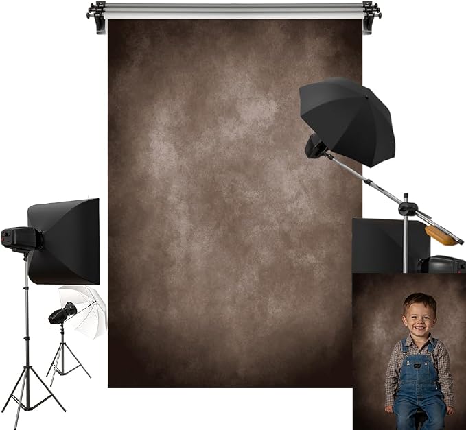 Kate 8x8ft/2.5x2.5m Brown Backdrop Retro Dark Brown Texture Abstarct Portrait Photography Backgrounds Photo Studio Props by KateBackdropforPhotography