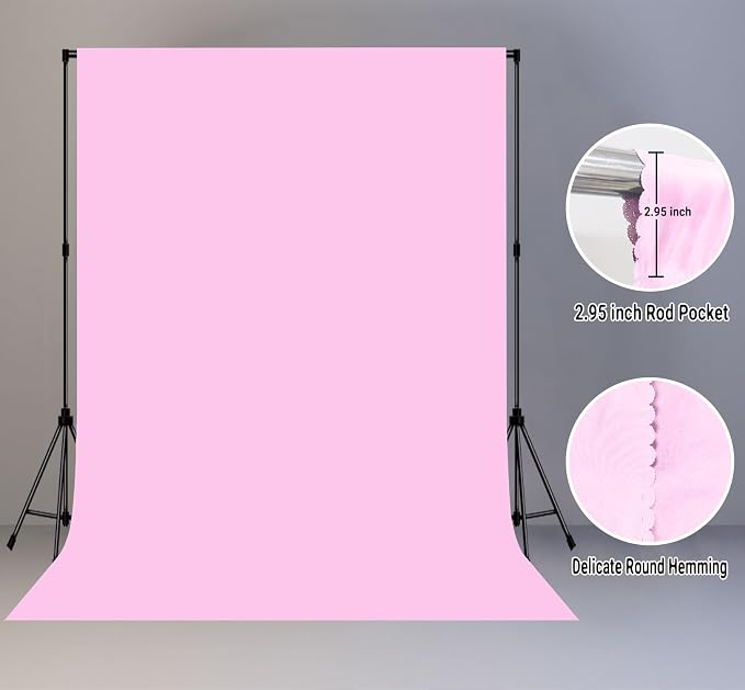 Pink Photography Backdrop for Photoshoot, Fabric 8x10ft | Polyester Studio Photo Backgrounds, Non Reflective, Easy to Hang, for Portrait Shoot, Product, Party Decor, Video Creation - Image 6