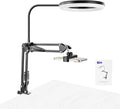 NEEWER Entry Level Version N41 8" LED Ring Light with Desk Clamp Stand/Remote, Overhead Phone Mount Holder Compatible with iPhone, Streaming Video Recording Selfie Nail Tech Food Photography Lighting by Neewer