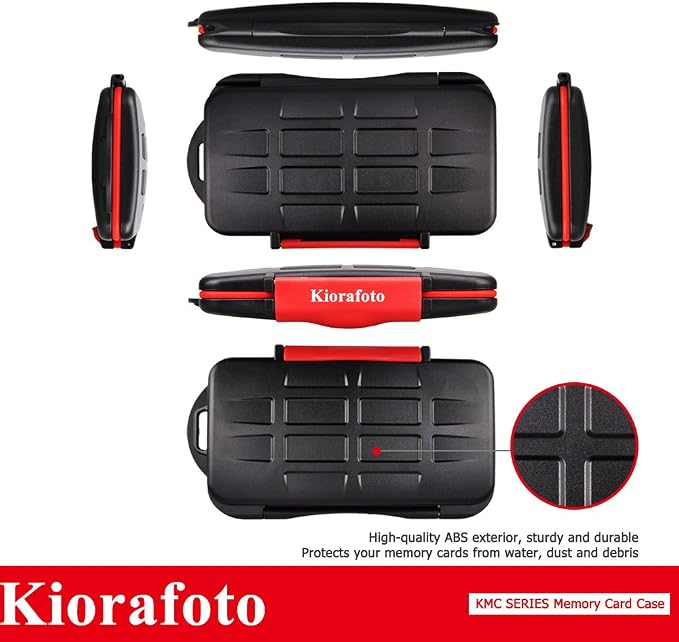 Kiorafoto 6 CF Card Slots Professional Water-Resistant Anti-Shock Compact Flash Card Holder Case Storage Compact Flash Memory Card Protector Wallet with Carabiner | Anti-Shock,Memory Card Holder Storage Carring Case for 6 Compact Flash CF Cards,Hard Sh... - Image 7