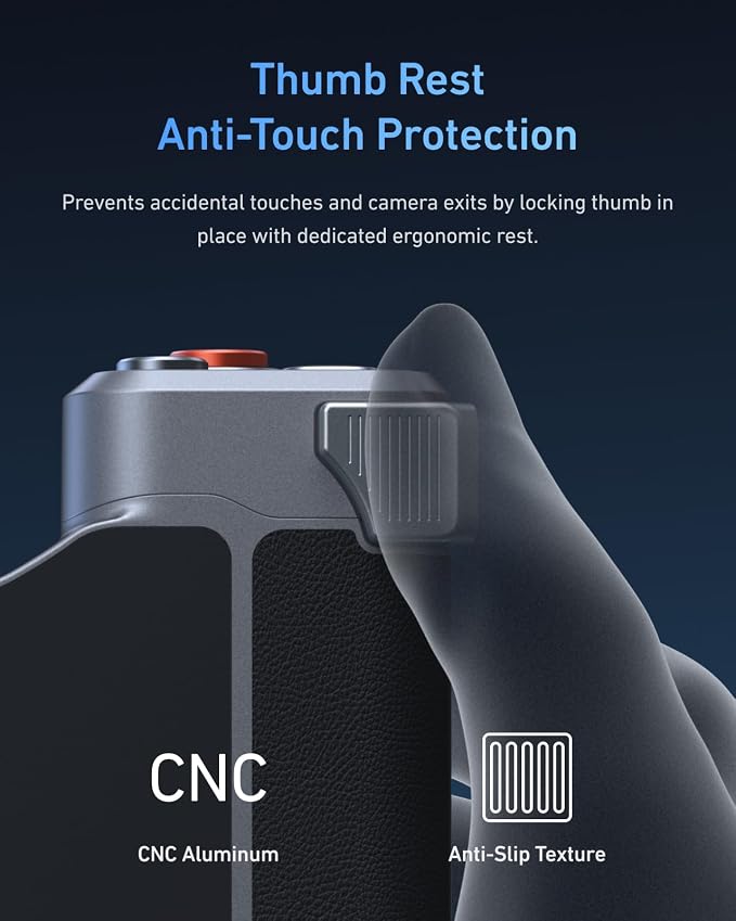 TELESIN Master Grip with C03 Selfie Light Universal for iPhone/MagSafe | Magnetic Phone Camera Grip Creator Kit Built 3200mAh Battery Wireless Charging -【Graphene Case Only For iPhone 17 Pro Max】 - Image 8