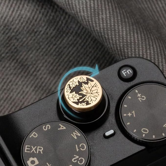 Leaf Camera hot Shoe Cover and Camera Shutter Button for Nikon zf for Fujifilm X-T5 X-T4 X-T3 X-T30 II X-T20 X100VI X100V X100 X-PRO3 X-PRO2 X-S20 X-S10 (Brass Leaf Button) - Image 4