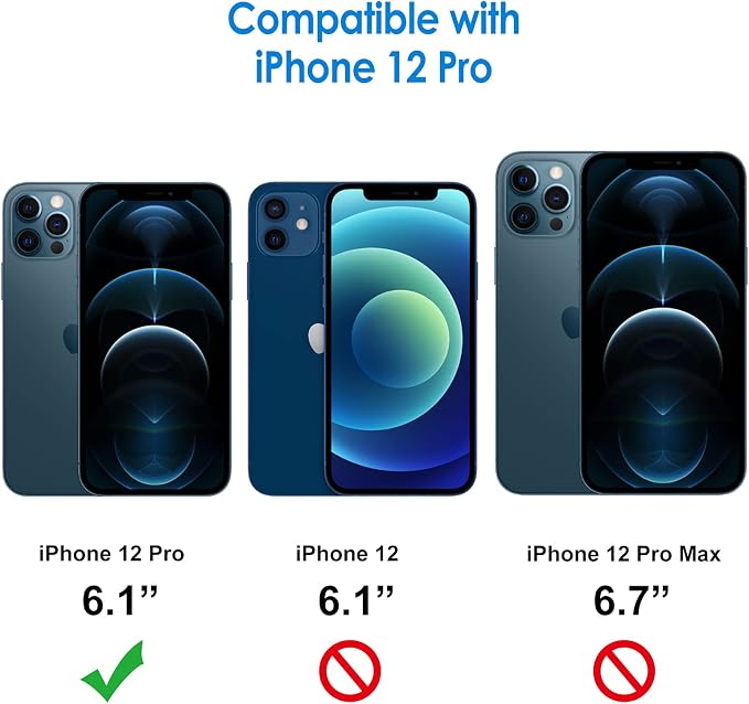 JETech Privacy Screen Protector for iPhone 12 Pro, 2+2 Pack | with Camera Lens Protector, Anti-Spy 9H Tempered Glass, Fingerprint ID Compatible - Image 2
