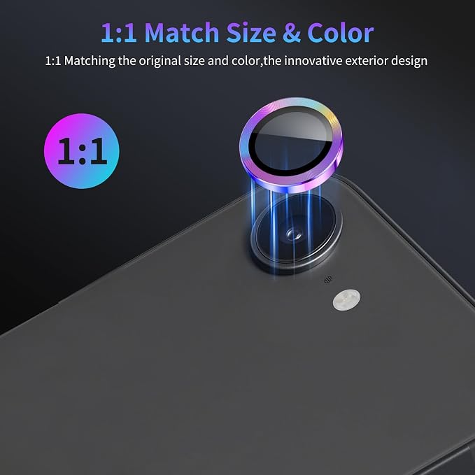 Camera Lens Protector for iPhone 17e,1 Pack | Tempered Metal Glass Camera Cover, HD Clear Anti-Scratch Lens Screen Protector Film,Case Friendly,Colorful Titanium - Image 5