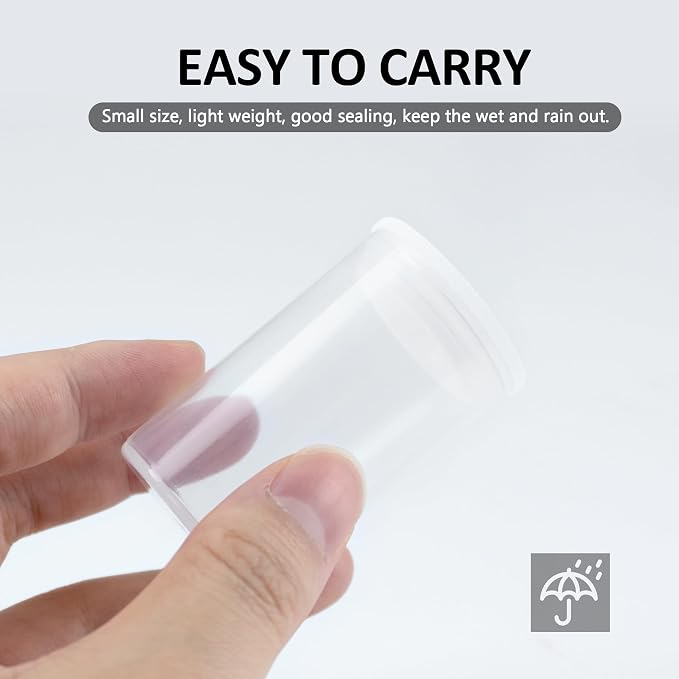 Quacc 12 PCS Film Canisters with Caps, Clear Film Canister for Rockets | Tight Fitting Lid, Sturdy and Reuse, Empty, Plastic Film Canister Case for Science/Art Project, Storage Small Items - Image 4