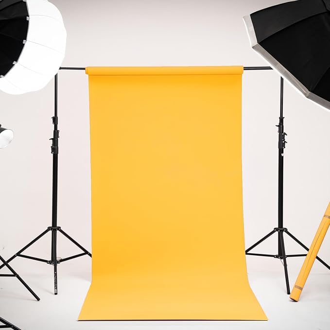 Kate Seamless Paper Backdrop for Photography Yellow Photo Backdrop Paper (106.8''x32.8' Forsythia Yellow) - Image 2