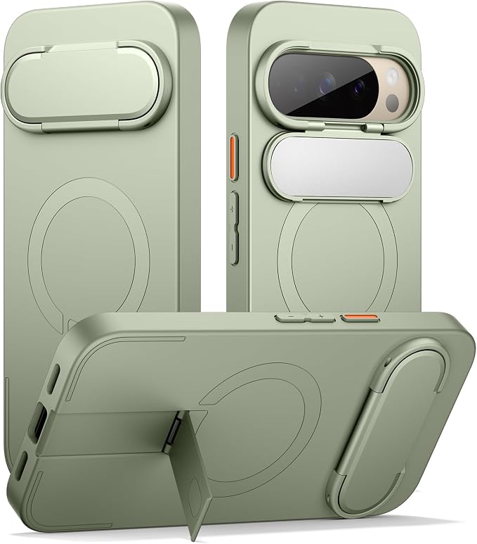SURITCH for Google Pixel 10/10 Pro Phone Case, Compatible with MagSafe, Protective Cover with Camera Cover & Adjustable Metal Kickstand for Pixel 10/10 Pro 2025 -Sage Green by SURITCH