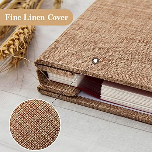 potricher Large Self Adhesive Photo Album 40 Pages, Linen cover, Khaki - Image 5
