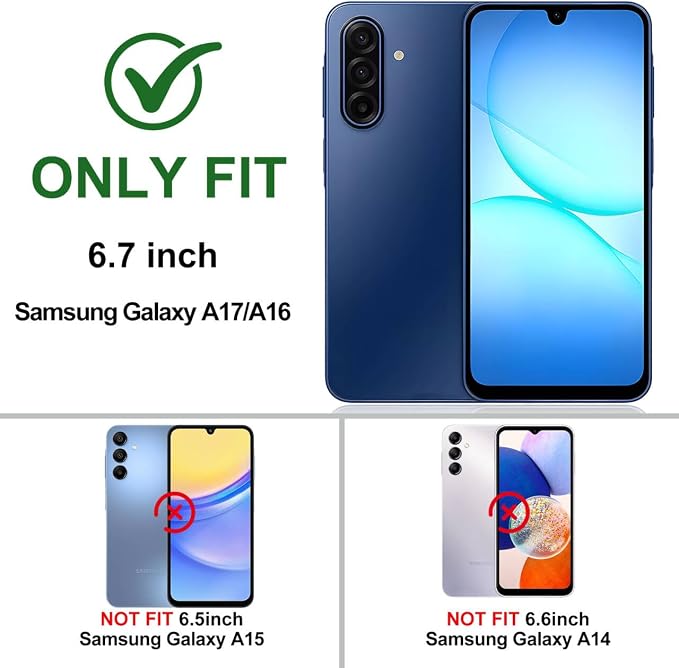 Gritup for Galaxy A17 5g Phone Case with Camera Cover | 2*Screen Protector & 360° Rotating Ring Kickstand, Military Grade Protective Cover para Galaxy A16/ A 17, Green+Pink - Image 2